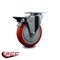 Service Caster 5'' Red Poly Wheel Swivel Top Plate Caster with Posi Brake SCC-20S514-PPUB-RED-PLB - alternate 4